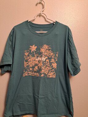 Levi's Relaxed Fit Short Sleeve Graphic Teal Palm Tree T-shirt